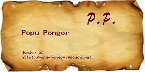 Popu Pongor névjegykártya